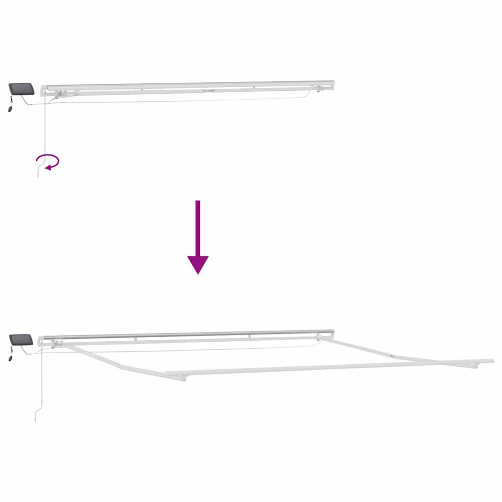 Markise mit Weiß 4 × 3,5 m Metall